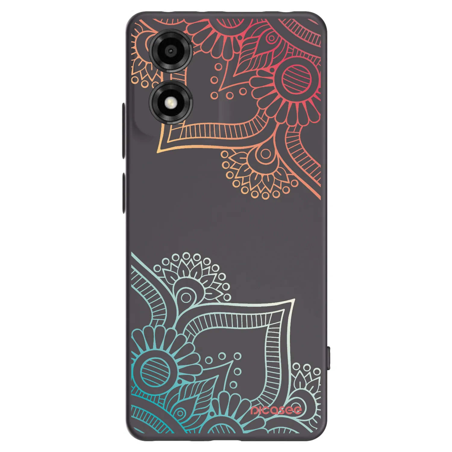 Picasee silikonski črni ovitek za Motorola Moto E14 - Flowers pattern