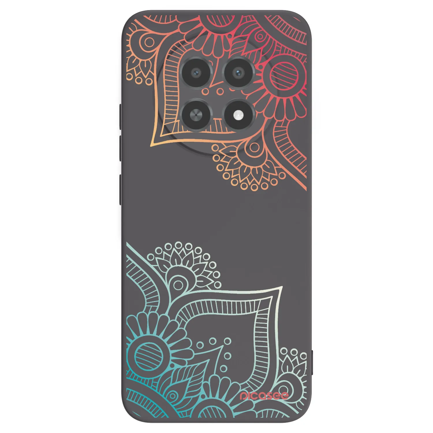 Picasee silikonski črni ovitek za Realme 12X - Flowers pattern
