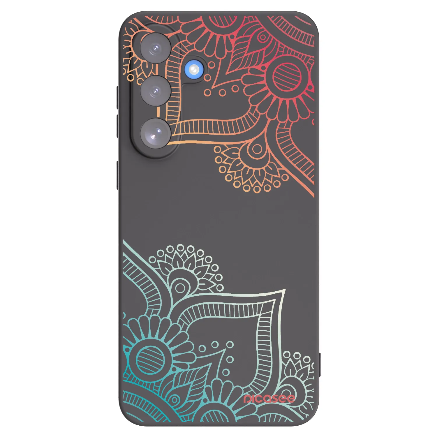 Picasee silikonski črni ovitek za Samsung Galaxy S25 FE 5G - Flowers pattern