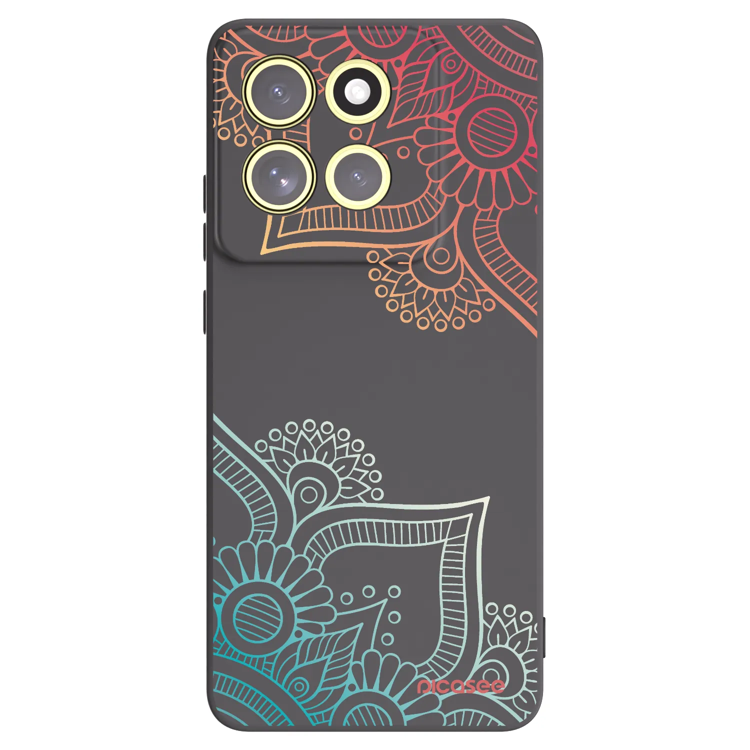 Picasee silikonski črni ovitek za Motorola Moto G86 Power 5G - Flowers pattern