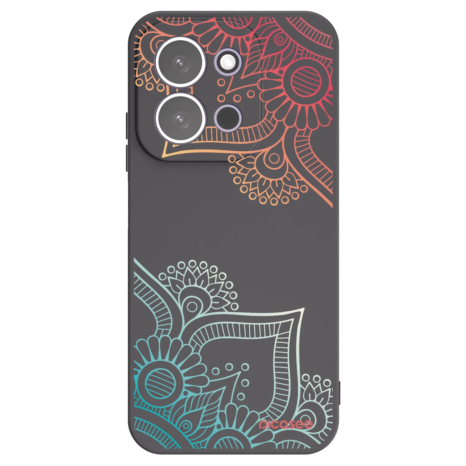 Picasee silikonski črni ovitek za Xiaomi Redmi 15C 5G - Flowers pattern