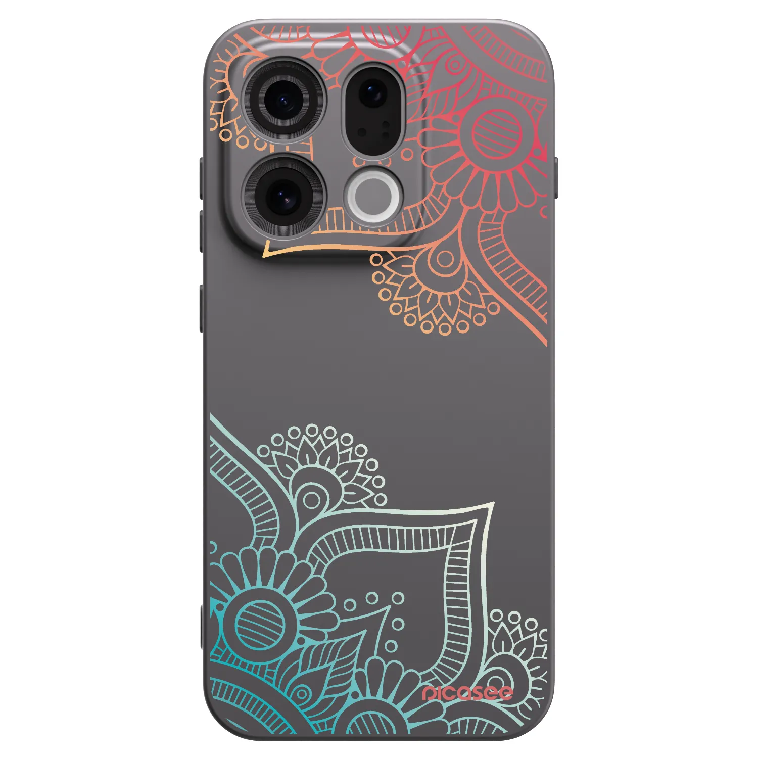Picasee silikonski črni ovitek za OPPO Find X9 - Flowers pattern