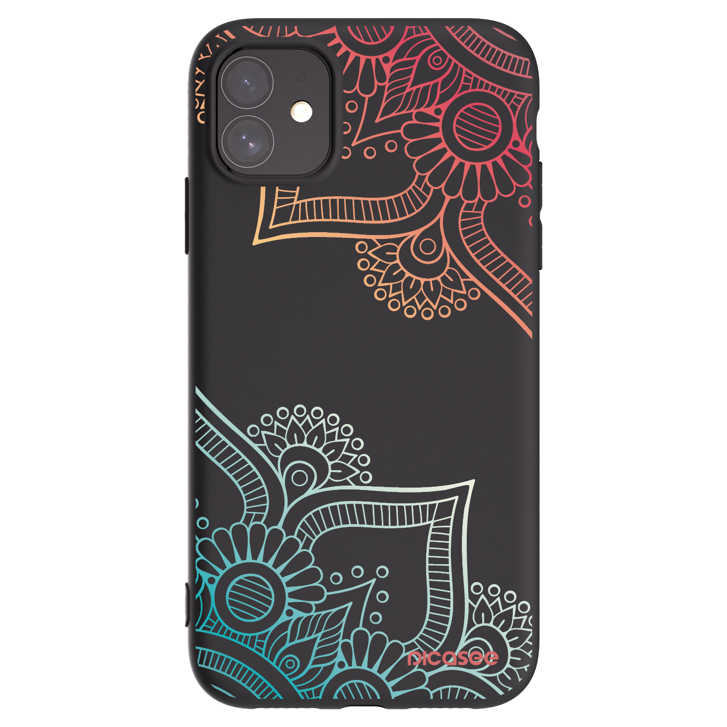 Picasee silikonski črni ovitek za Apple iPhone 11 - Flowers pattern