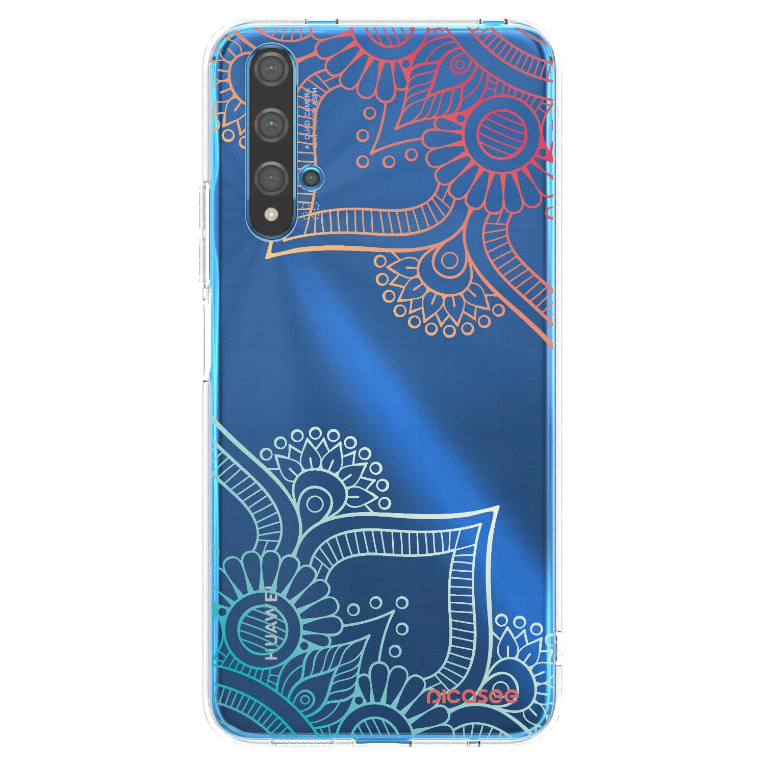 Picasee silikonski prozorni ovitek za Huawei Nova 5T - Flowers pattern