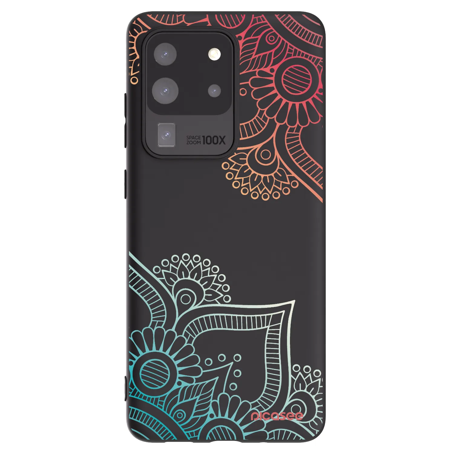 Picasee silikonski črni ovitek za Samsung Galaxy S20 Ultra 5G G988F - Flowers pattern