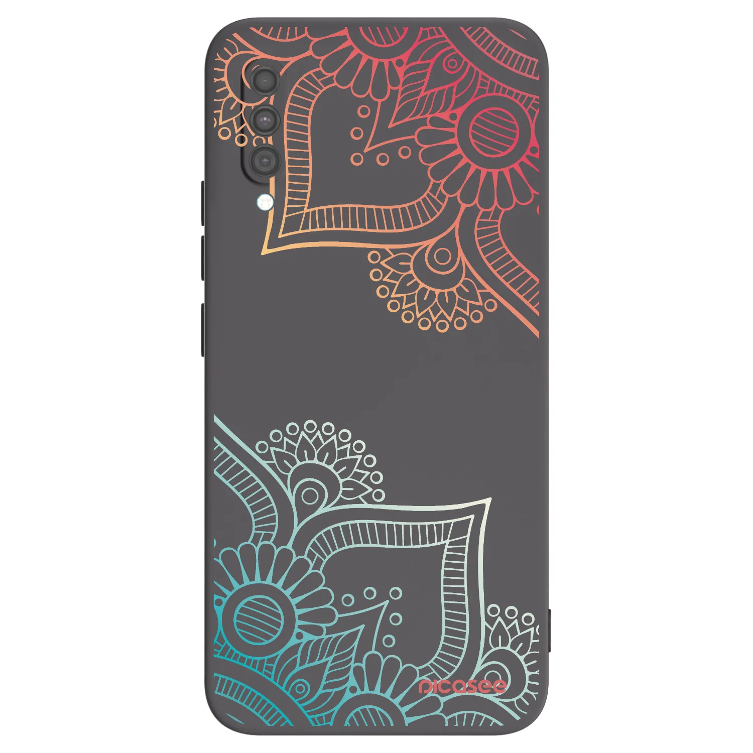 Picasee silikonski črni ovitek za Samsung Galaxy A30s A307F - Flowers pattern