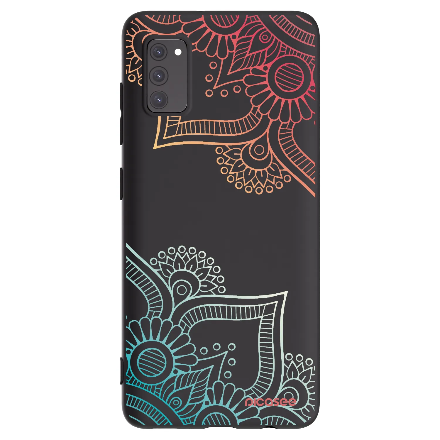 Picasee silikonski črni ovitek za Samsung Galaxy A41 A415F - Flowers pattern