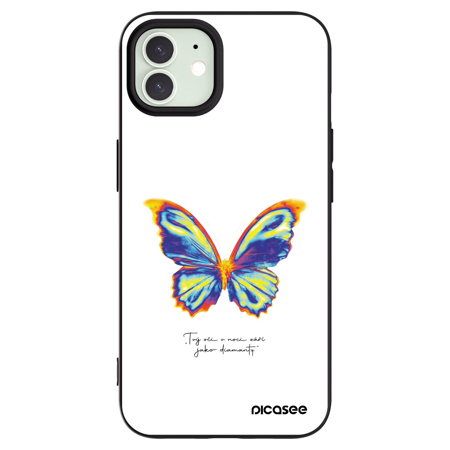 Picasee silikonski črni ovitek za Apple iPhone 12 - Diamanty White