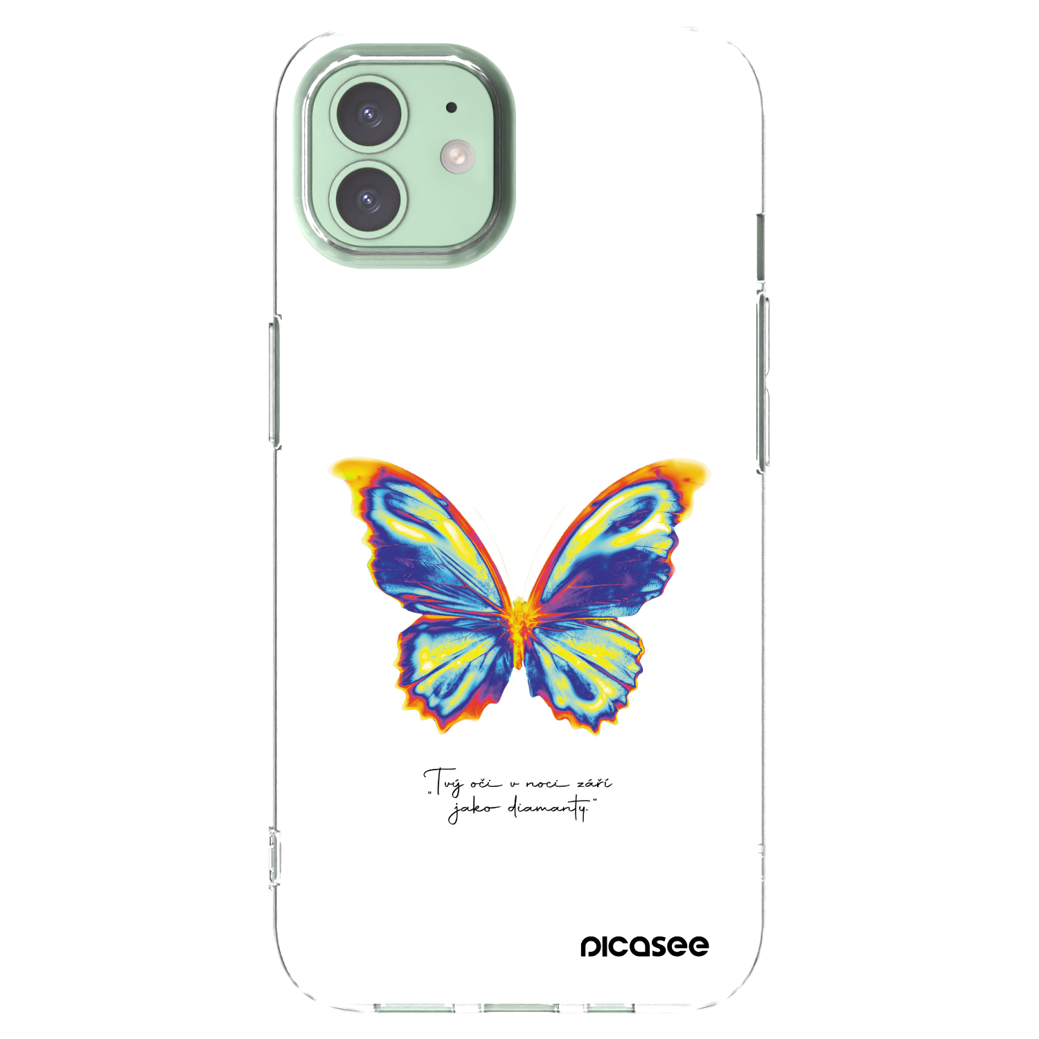 Picasee silikonski prozorni ovitek za Apple iPhone 12 - Diamanty White