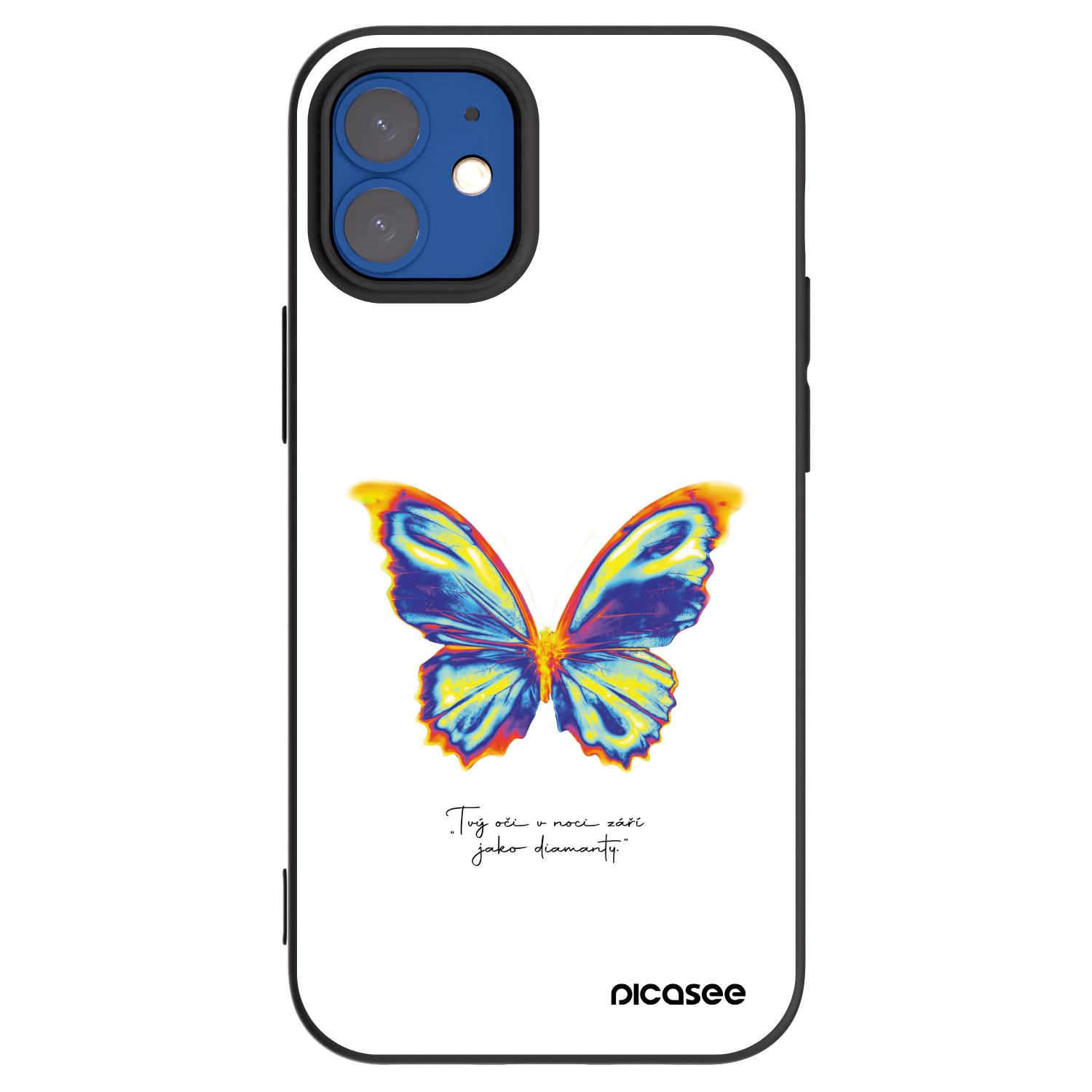 Picasee silikonski črni ovitek za Apple iPhone 12 mini - Diamanty White