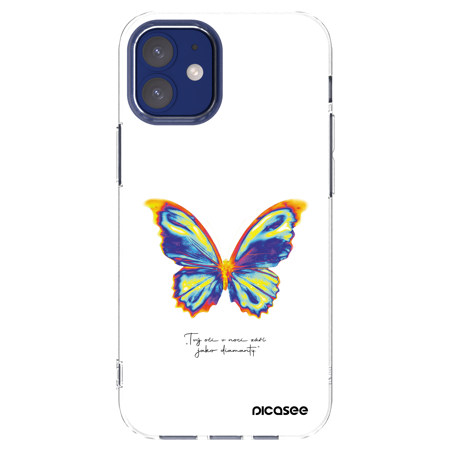Picasee silikonski prozorni ovitek za Apple iPhone 12 mini - Diamanty White
