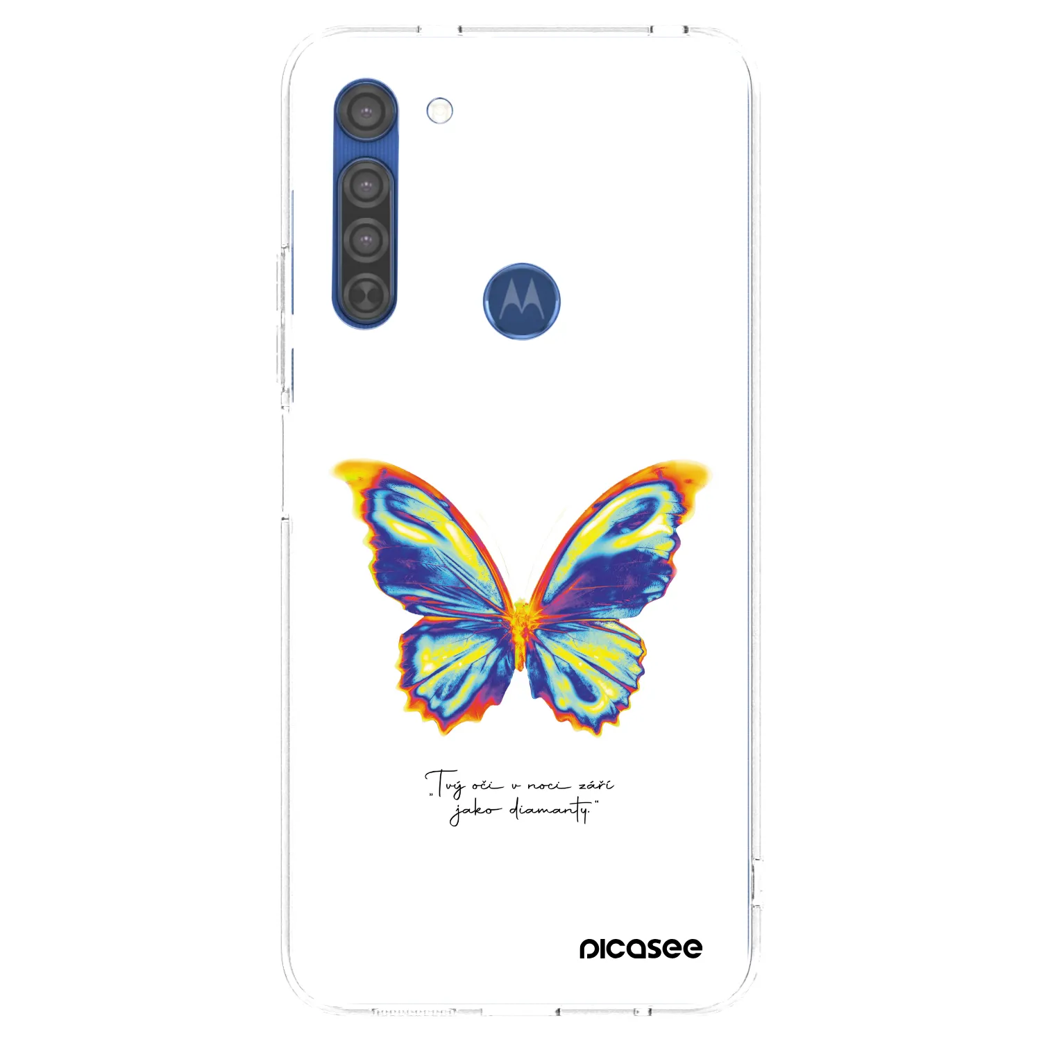 Picasee silikonski prozorni ovitek za Motorola Moto G8 - Diamanty White