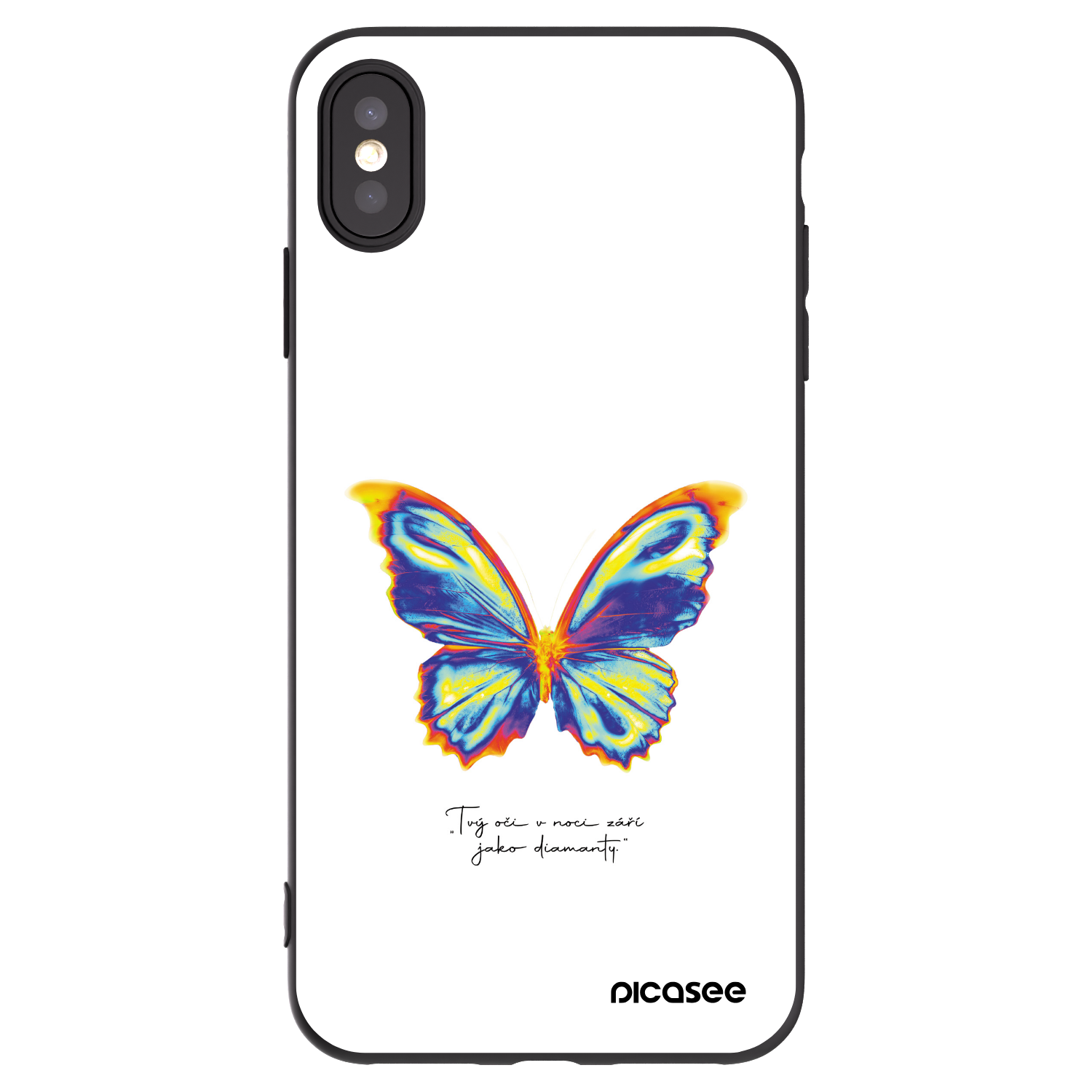 Picasee silikonski črni ovitek za Apple iPhone XS Max - Diamanty White