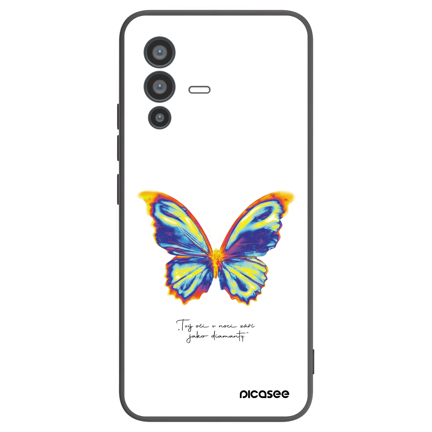 Picasee silikonski črni ovitek za Vivo V23 5G - Diamanty White