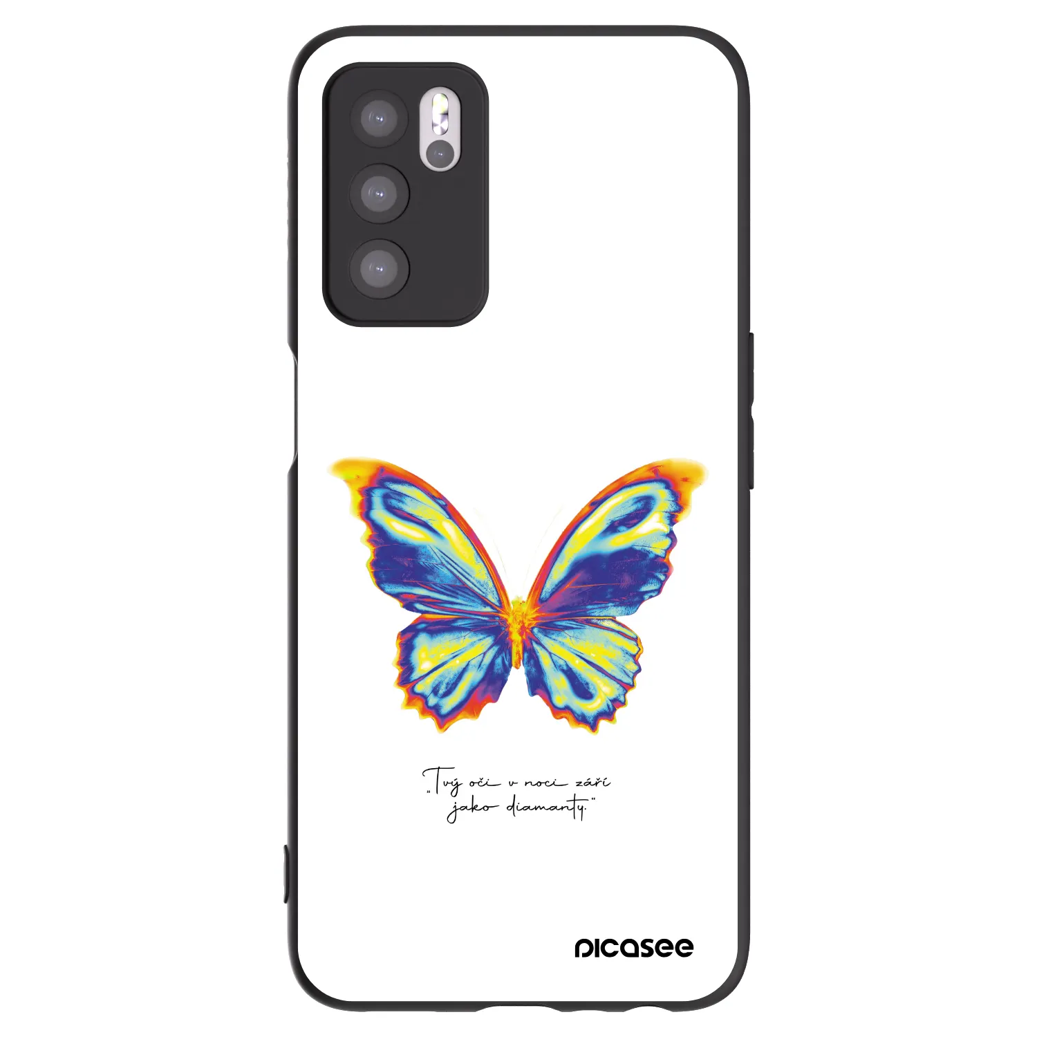 Picasee silikonski črni ovitek za OPPO A16s - Diamanty White