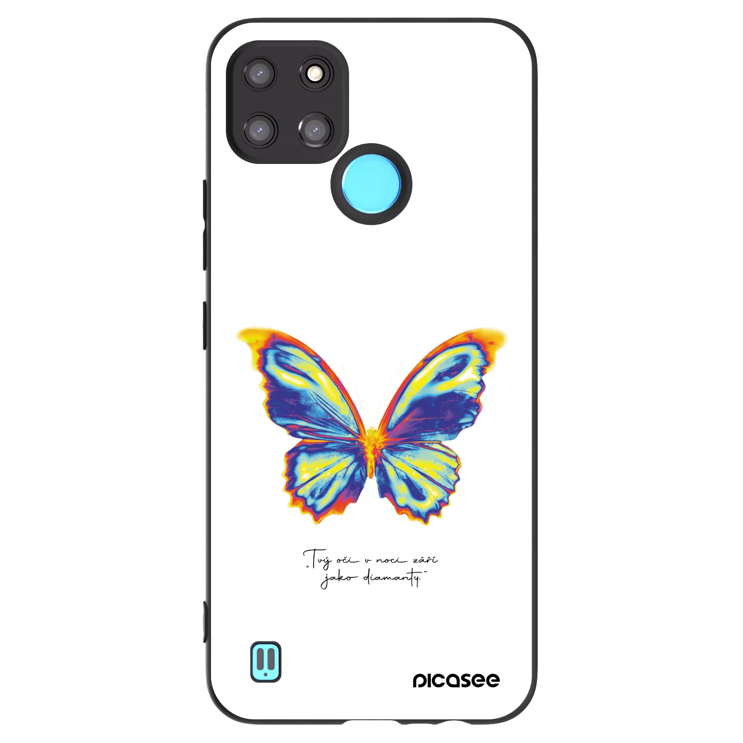 Picasee silikonski črni ovitek za Realme C21Y - Diamanty White