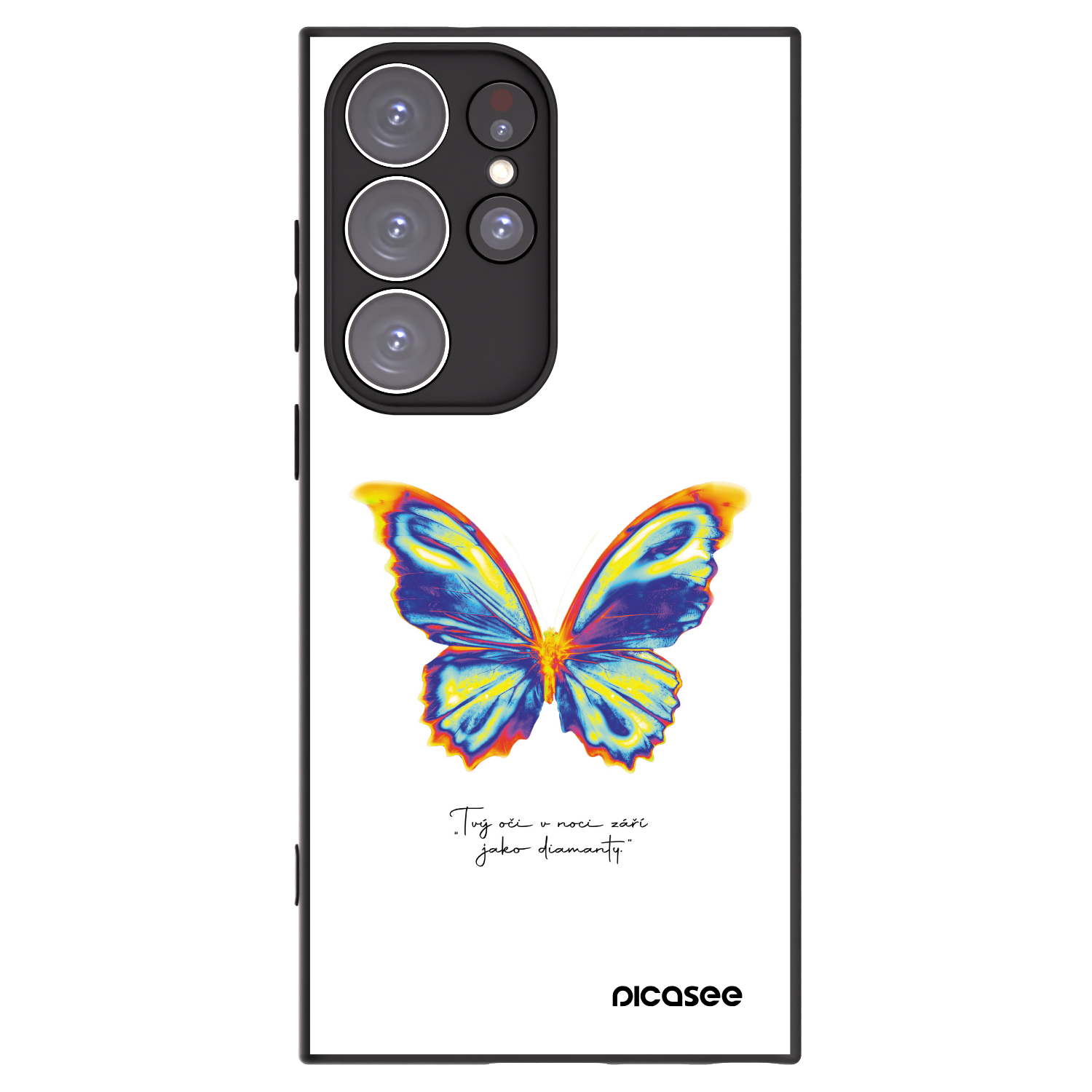 Picasee silikonski črni ovitek za Samsung Galaxy S23 Ultra 5G - Diamanty White