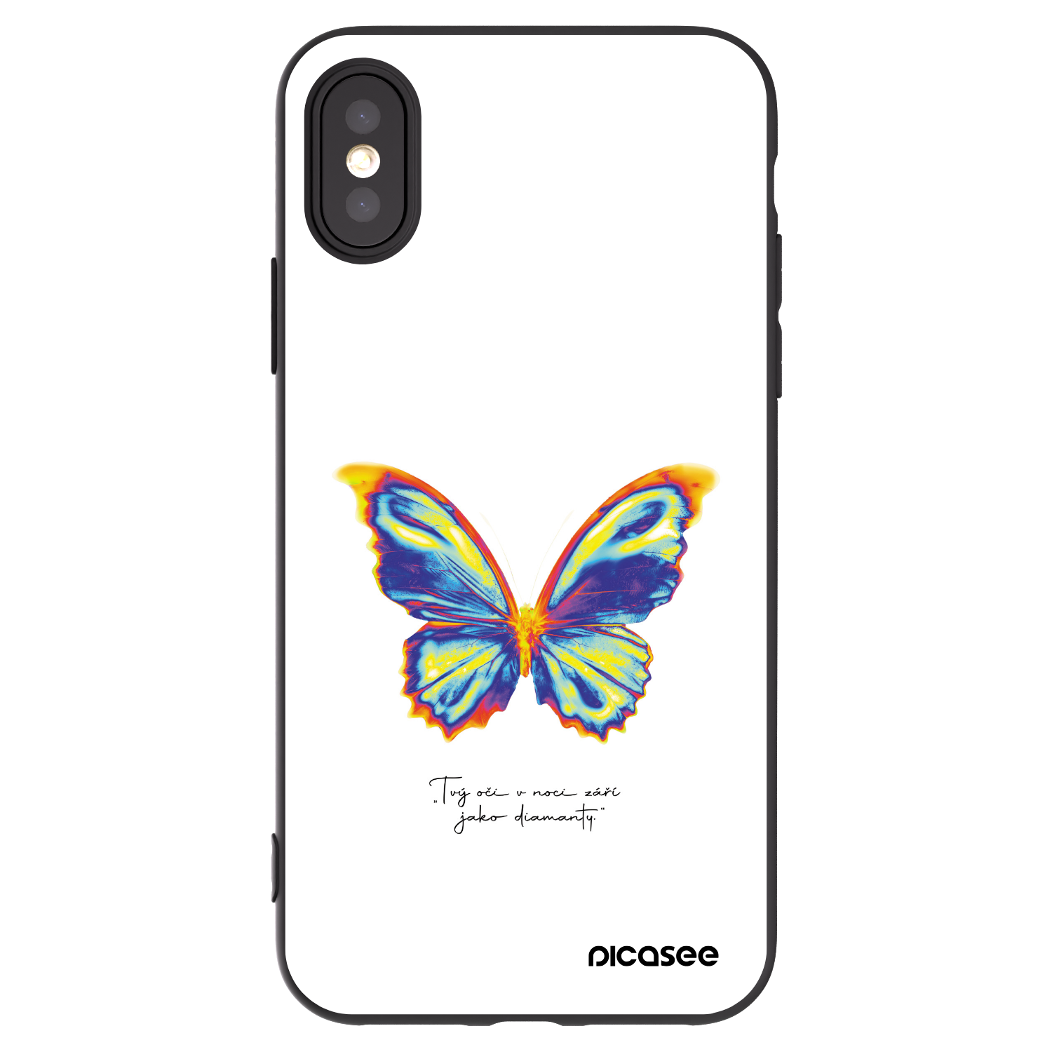 Picasee silikonski črni ovitek za Apple iPhone X/XS - Diamanty White