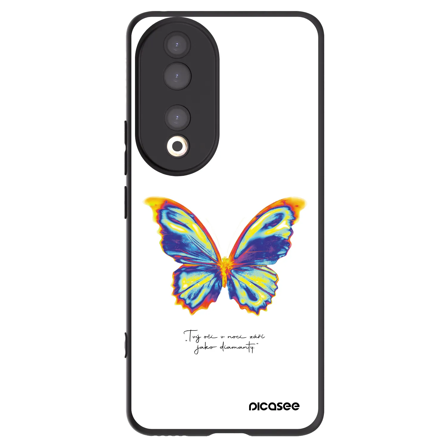 Picasee silikonski črni ovitek za Honor 90 5G - Diamanty White
