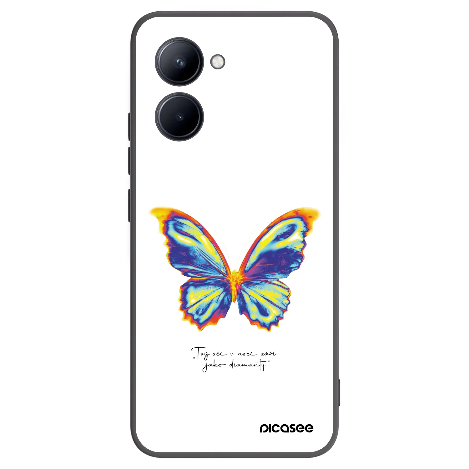 Picasee silikonski črni ovitek za Realme C33 (2023) - Diamanty White