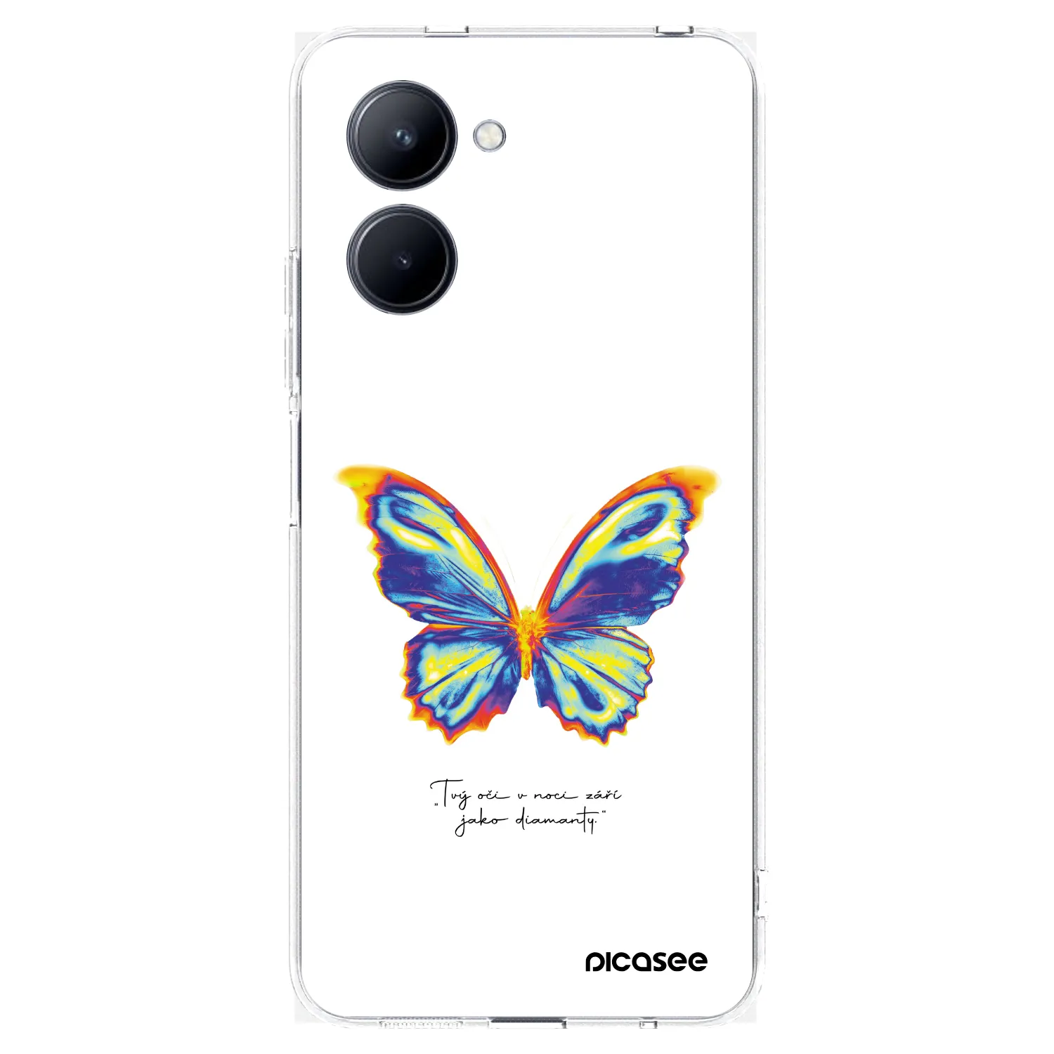 Picasee silikonski prozorni ovitek za Realme C33 (2023) - Diamanty White