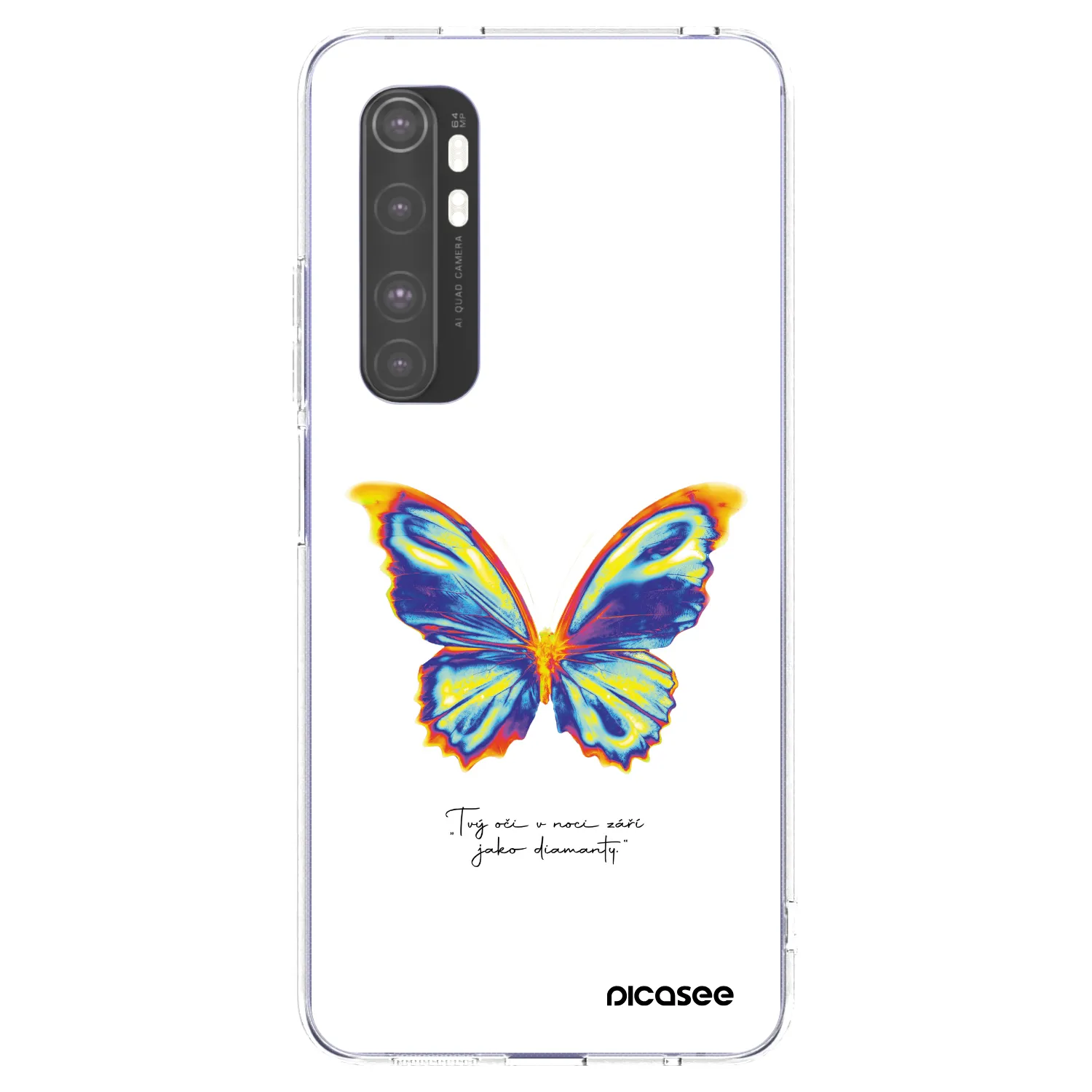 Picasee silikonski prozorni ovitek za Xiaomi Mi Note 10 Lite - Diamanty White