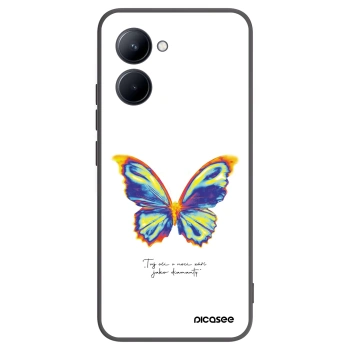Picasee silikonski črni ovitek za Realme C33 (2023) - Diamanty White