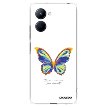Picasee silikonski prozorni ovitek za Realme C33 (2023) - Diamanty White