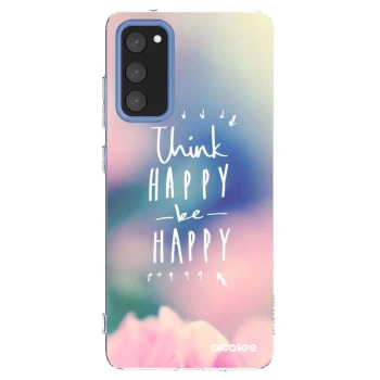 Picasee silikonski prozorni ovitek za Samsung Galaxy S20 FE - Think happy be happy