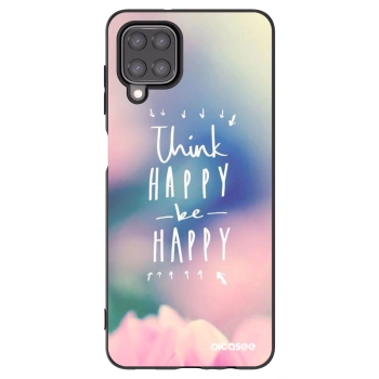 Picasee silikonski črni ovitek za Samsung Galaxy A12 A125F - Think happy be happy