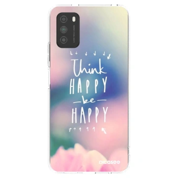 Picasee silikonski prozorni ovitek za Xiaomi Poco M3 - Think happy be happy