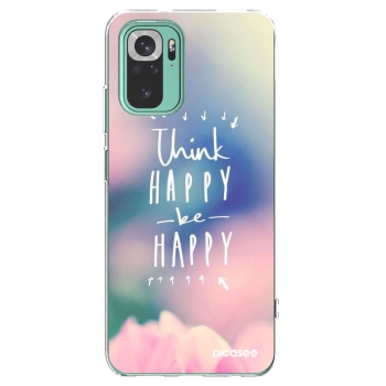 Picasee silikonski prozorni ovitek za Xiaomi Redmi Note 10 Pro - Think happy be happy