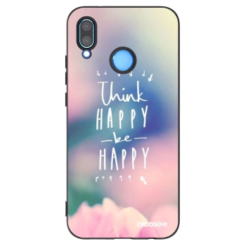 Picasee silikonski črni ovitek za Huawei P20 Lite - Think happy be happy
