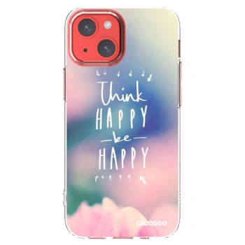 Picasee silikonski prozorni ovitek za Apple iPhone 13 mini - Think happy be happy