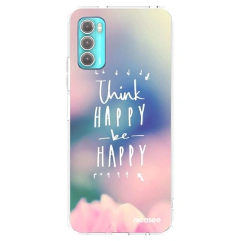 Picasee silikonski prozorni ovitek za Motorola Moto G60 - Think happy be happy