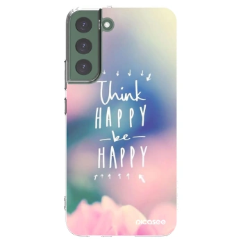 Picasee silikonski prozorni ovitek za Samsung Galaxy S22+ 5G - Think happy be happy