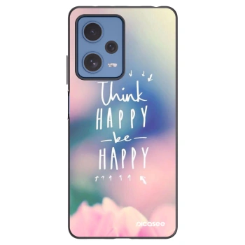 Picasee silikonski črni ovitek za Xiaomi Redmi Note 12 Pro 5G - Think happy be happy