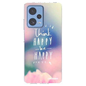 Picasee silikonski prozorni ovitek za Xiaomi Redmi Note 12 Pro 5G - Think happy be happy