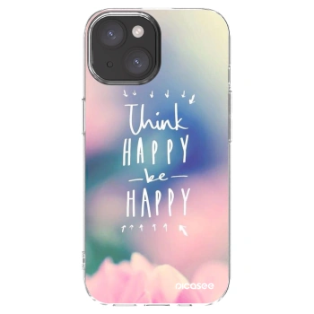Picasee silikonski prozorni ovitek za Apple iPhone 15 - Think happy be happy