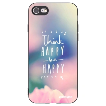 Picasee silikonski črni ovitek za Apple iPhone 7 - Think happy be happy