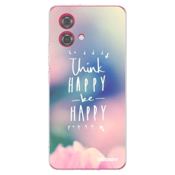 Picasee silikonski prozorni ovitek za Motorola Moto G84 5G - Think happy be happy