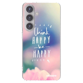 Picasee silikonski prozorni ovitek za Samsung Galaxy S24 S921B 5G - Think happy be happy