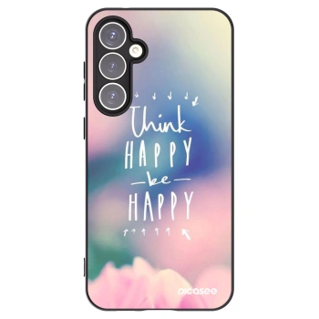 Picasee silikonski črni ovitek za Samsung Galaxy S23 FE S711B - Think happy be happy