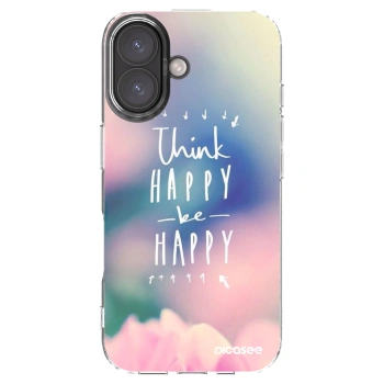 Picasee silikonski prozorni ovitek za Apple iPhone 16 - Think happy be happy