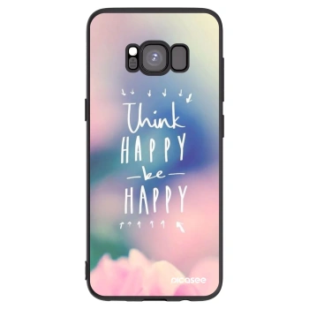 Picasee silikonski črni ovitek za Samsung Galaxy S8 G950F - Think happy be happy