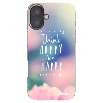 Picasee silikonski prozorni ovitek za Apple iPhone 16 Plus - Think happy be happy