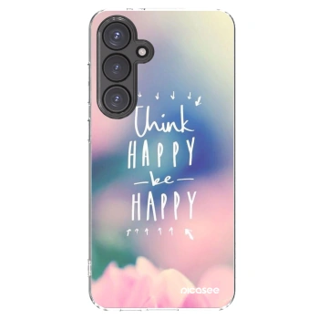 Picasee silikonski prozorni ovitek za Samsung Galaxy S24 FE S721B - Think happy be happy