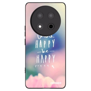 Picasee silikonski črni ovitek za Honor Magic7 Lite 5G - Think happy be happy