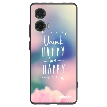 Picasee silikonski črni ovitek za Motorola Moto G35 5G - Think happy be happy