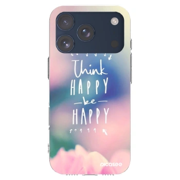 Picasee silikonski prozorni ovitek za Apple iPhone 17 Pro - Think happy be happy